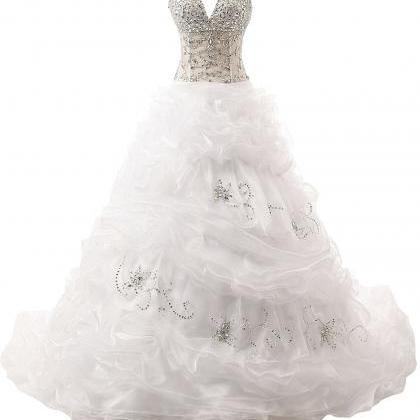 Sweetheart Crystal/beading Wedding Gowns,handmade..