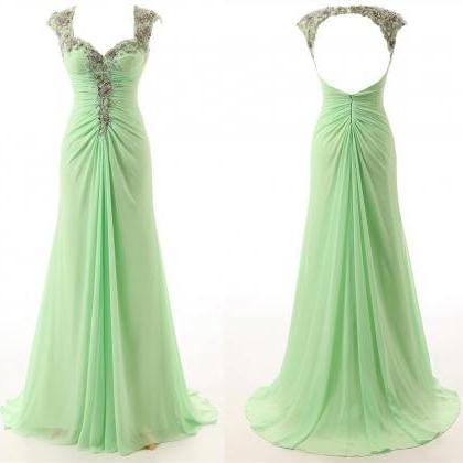 Mint Long Prom Dress,2015 Mint Prom Dress,mint..