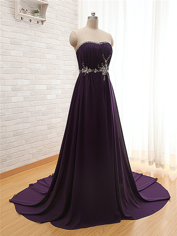 2016 Sweetheart Purple Homecoming Dress/purple Prom Dress/sexy Prom Dress/chiffon Homecoming Dress/simple Homecoming Dress/ Prom Dress