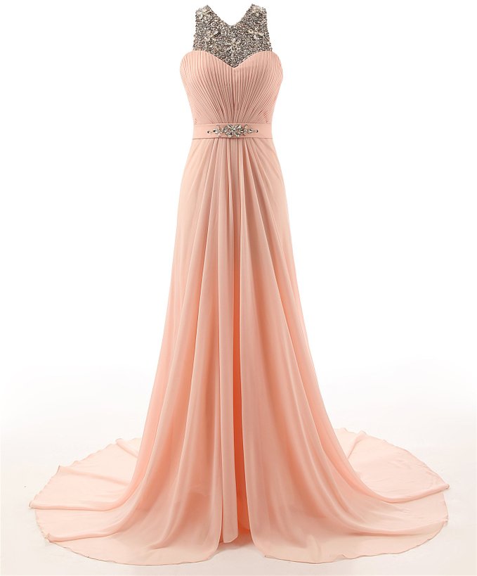 Custom Made Beading Chiffon Prom Dress,a-line Formal Women Evening ...
